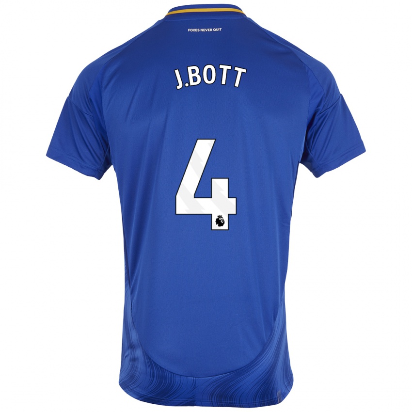 Kinderen C. J. Bott #4 Blauw Wit Thuisshirt Thuistenue 2024/25 T-Shirt