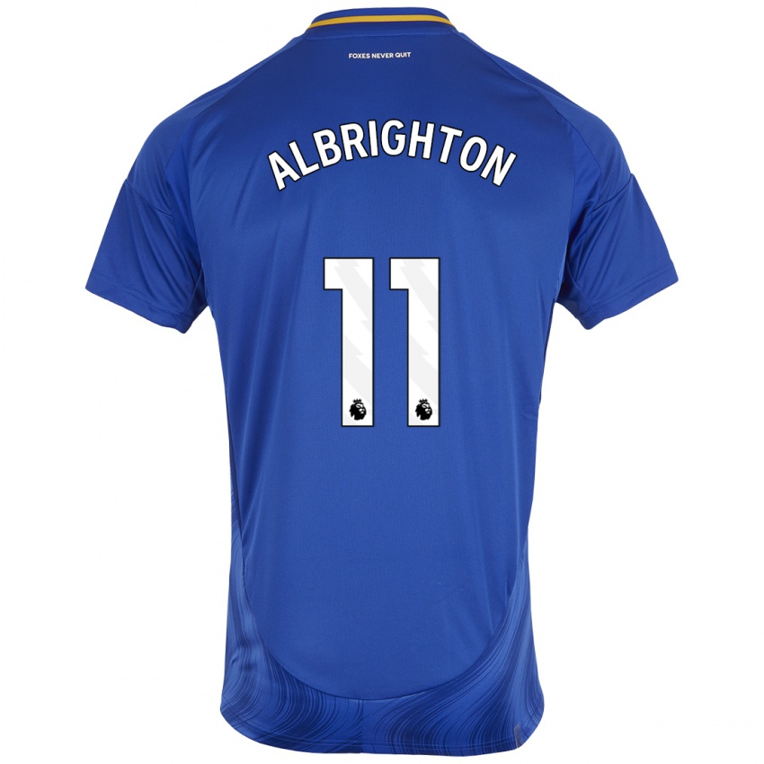 Kinderen Marc Albrighton #11 Blauw Wit Thuisshirt Thuistenue 2024/25 T-Shirt