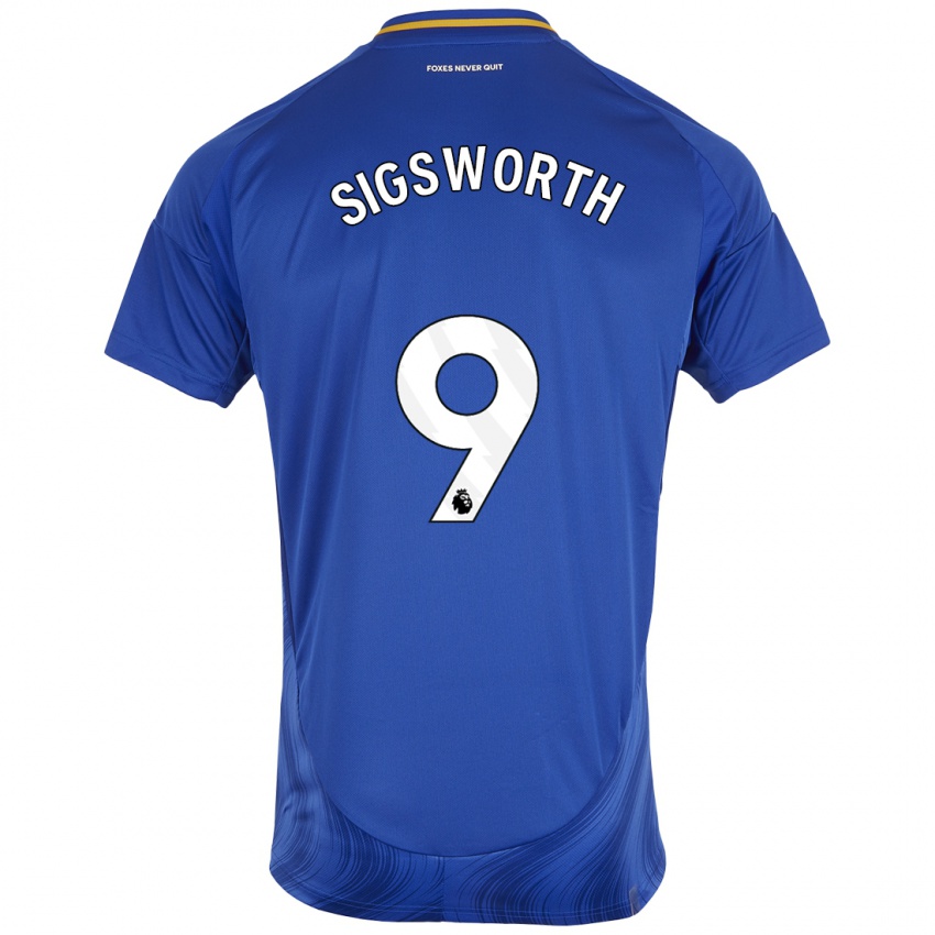 Kinderen Jessica Sigsworth #9 Blauw Wit Thuisshirt Thuistenue 2024/25 T-Shirt