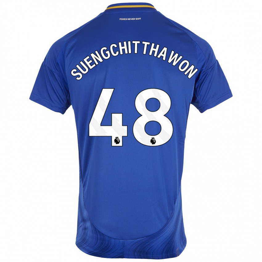 Kinderen Thanawat Suengchitthawon #48 Blauw Wit Thuisshirt Thuistenue 2024/25 T-Shirt