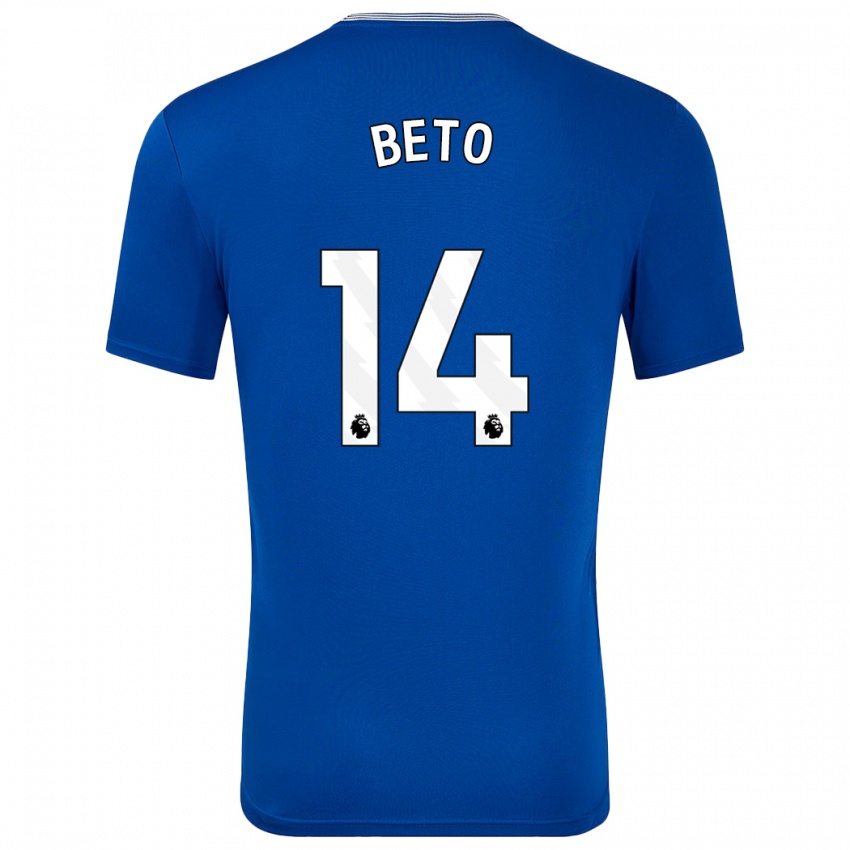 Kinderen Beto #14 Blauw Met Thuisshirt Thuistenue 2024/25 T-Shirt