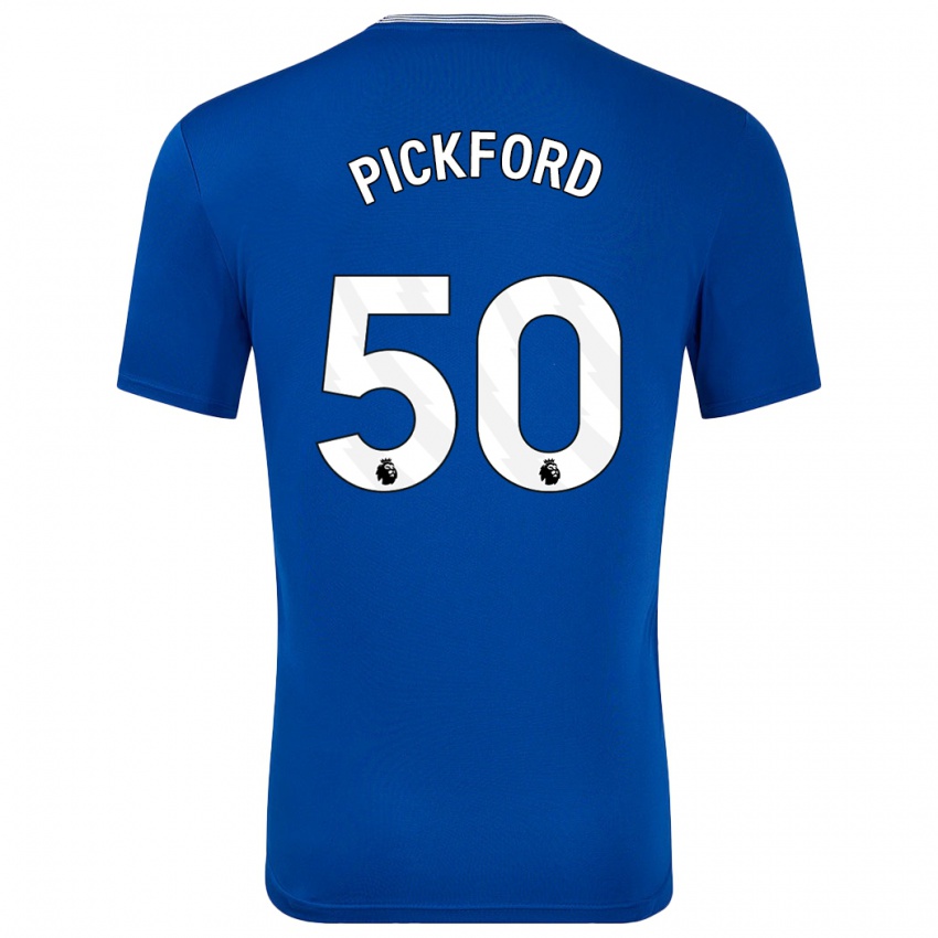 Kinderen George Pickford #50 Blauw Met Thuisshirt Thuistenue 2024/25 T-Shirt