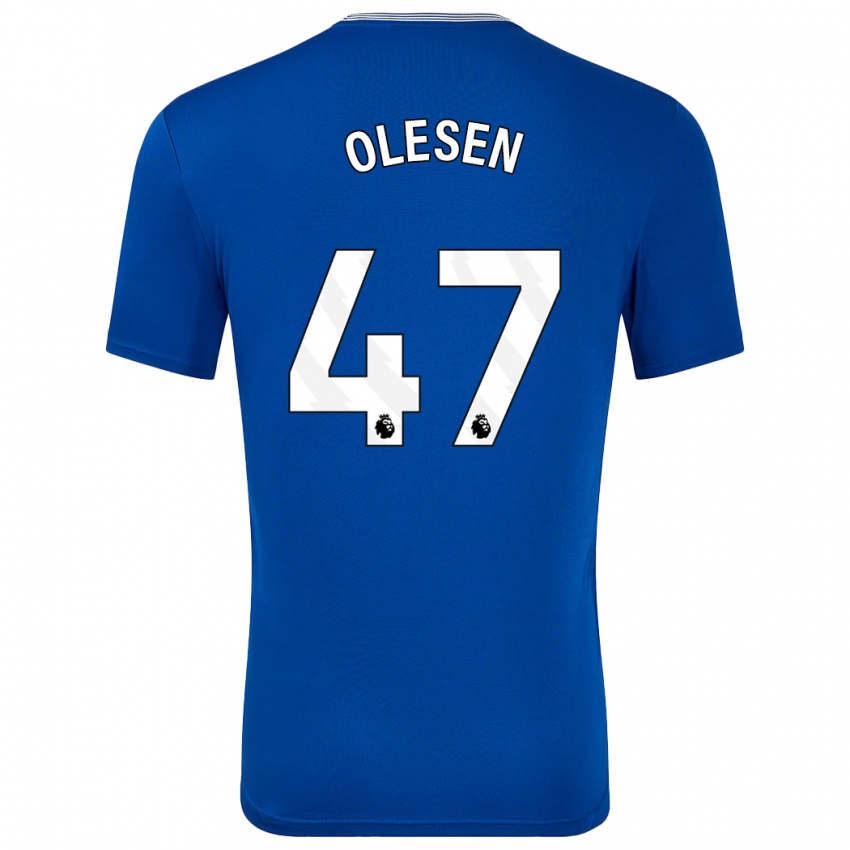 Kinderen Karoline Olesen #47 Blauw Met Thuisshirt Thuistenue 2024/25 T-Shirt