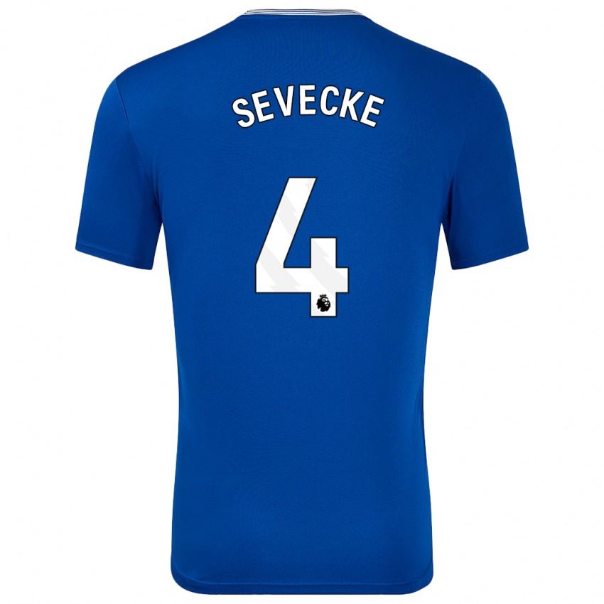 Kinderen Rikke Sevecke #4 Blauw Met Thuisshirt Thuistenue 2024/25 T-Shirt