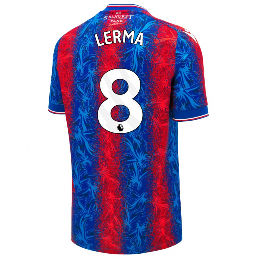 Kinderen Jefferson Lerma #8 Rood Blauwe Strepen Thuisshirt Thuistenue 2024/25 T-Shirt