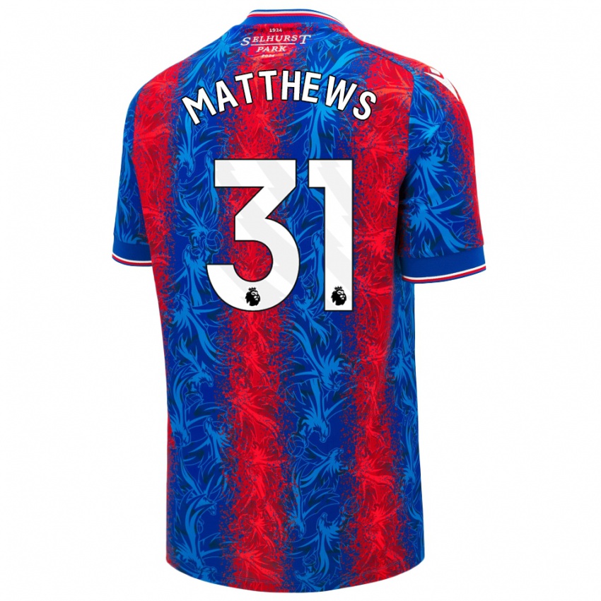 Kinderen Remi Matthews #31 Rood Blauwe Strepen Thuisshirt Thuistenue 2024/25 T-Shirt