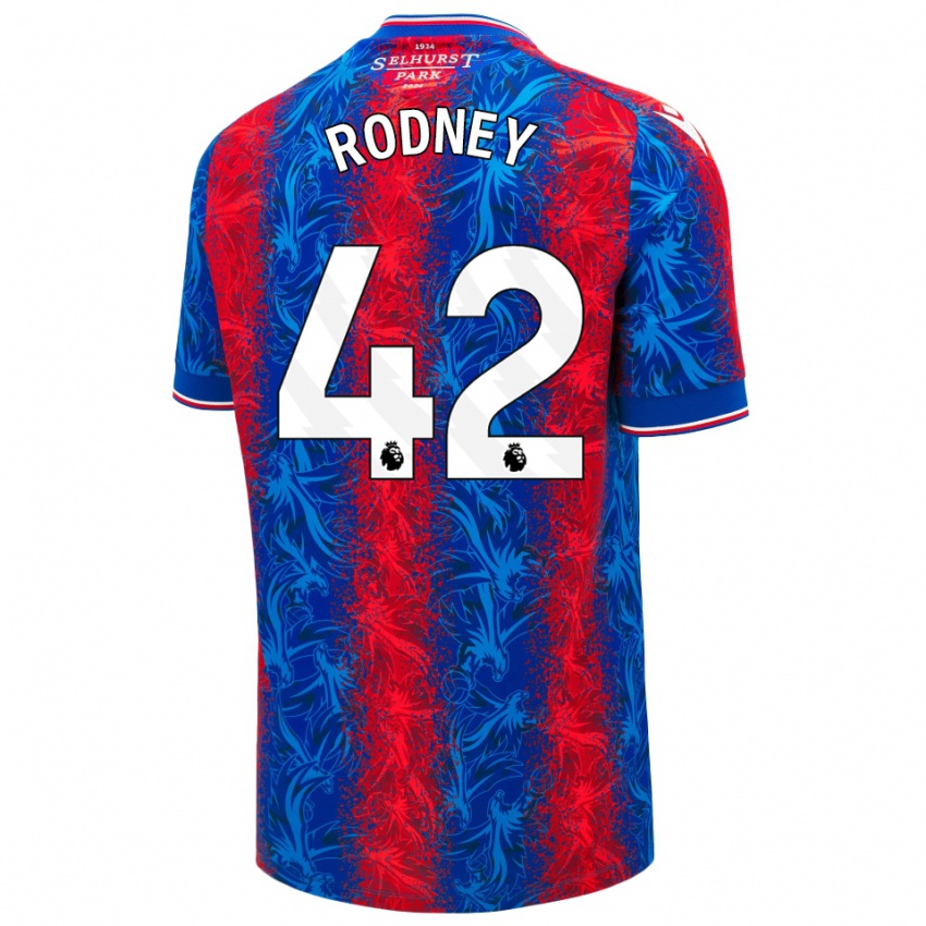 Kinderen Kaden Rodney #42 Rood Blauwe Strepen Thuisshirt Thuistenue 2024/25 T-Shirt