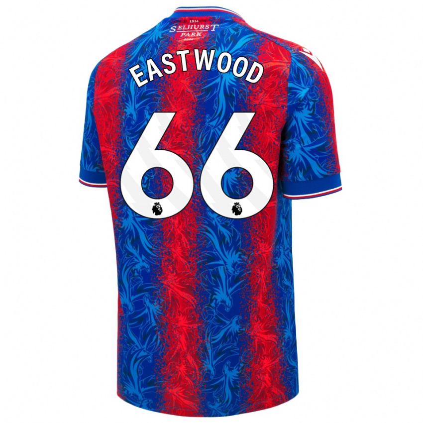 Kinderen Billy Eastwood #66 Rood Blauwe Strepen Thuisshirt Thuistenue 2024/25 T-Shirt