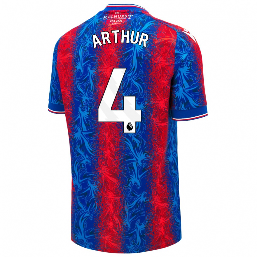 Kinderen Chloe Arthur #4 Rood Blauwe Strepen Thuisshirt Thuistenue 2024/25 T-Shirt