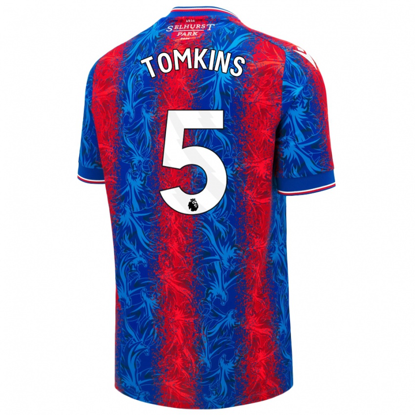 Kinderen James Tomkins #5 Rood Blauwe Strepen Thuisshirt Thuistenue 2024/25 T-Shirt