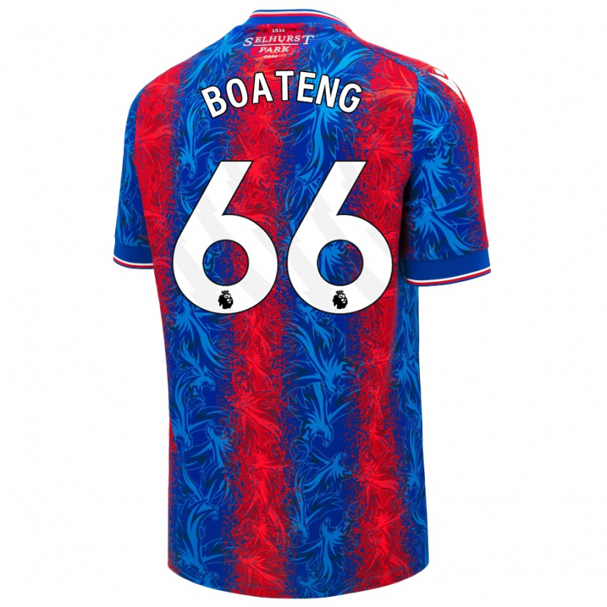 Kinderen David Boateng #66 Rood Blauwe Strepen Thuisshirt Thuistenue 2024/25 T-Shirt