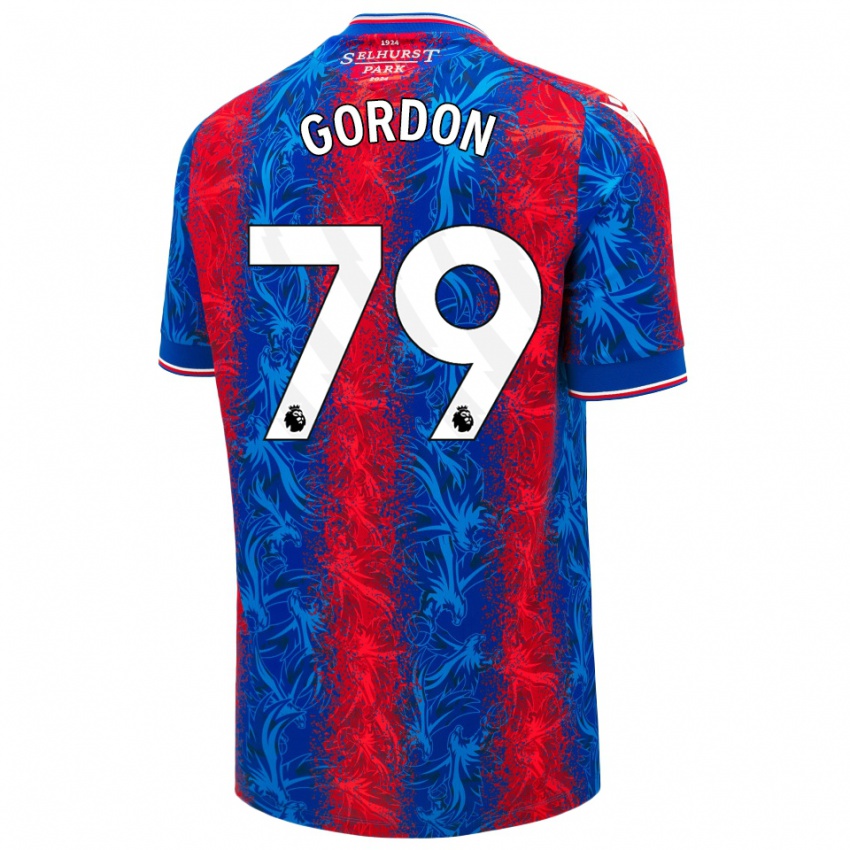 Kinderen John-Kymani Gordon #79 Rood Blauwe Strepen Thuisshirt Thuistenue 2024/25 T-Shirt