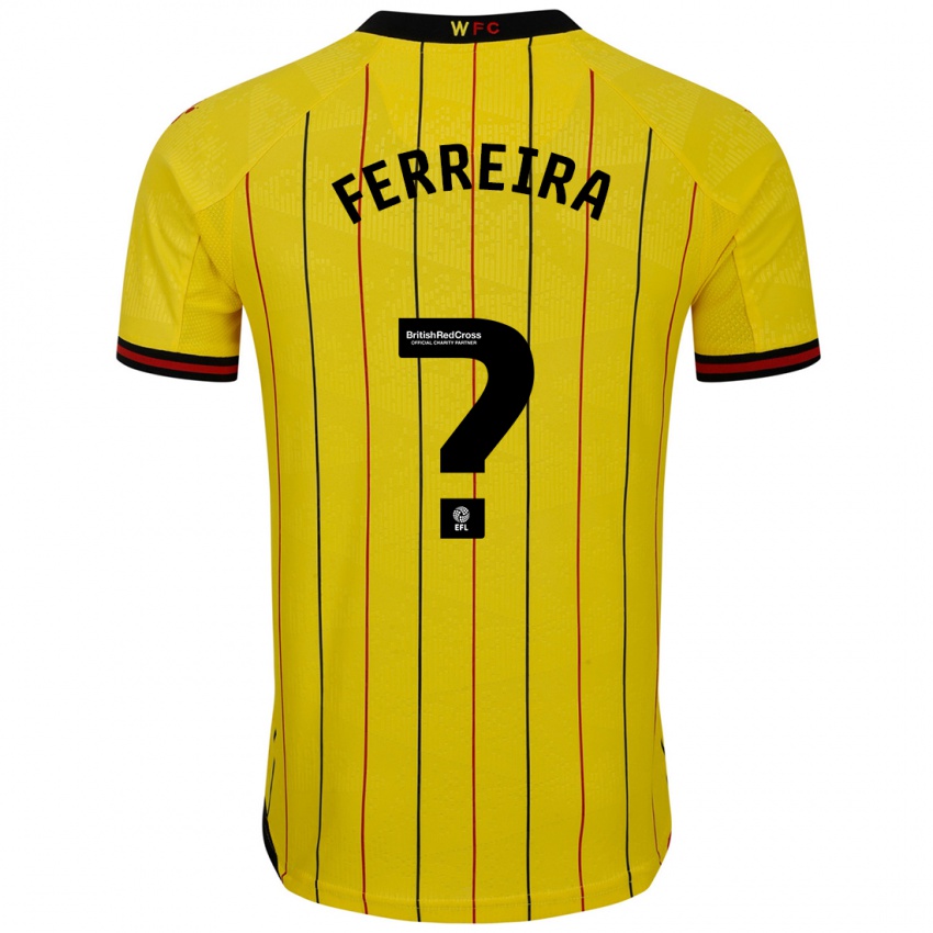 Kinderen João Ferreira #0 Geel Zwart Thuisshirt Thuistenue 2024/25 T-Shirt