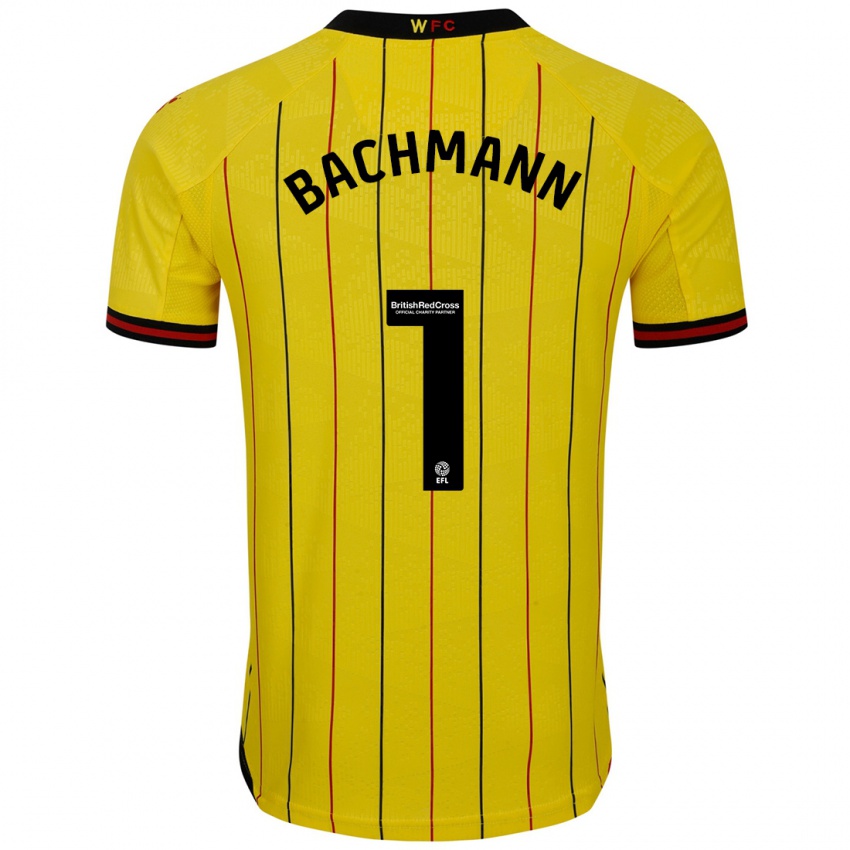 Kinderen Daniel Bachmann #1 Geel Zwart Thuisshirt Thuistenue 2024/25 T-Shirt