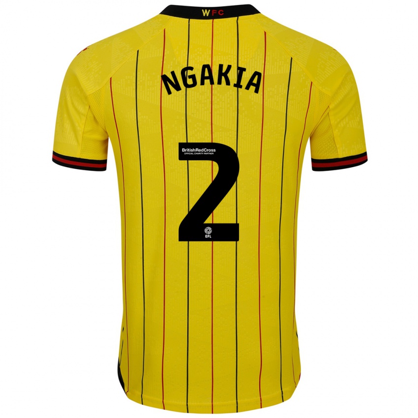 Kinderen Jeremy Ngakia #2 Geel Zwart Thuisshirt Thuistenue 2024/25 T-Shirt