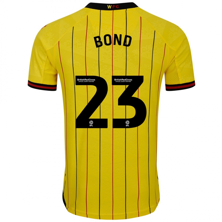 Kinderen Jonathan Bond #23 Geel Zwart Thuisshirt Thuistenue 2024/25 T-Shirt