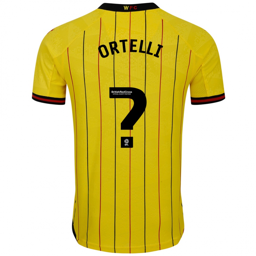 Kinderen Gabriel Ortelli #0 Geel Zwart Thuisshirt Thuistenue 2024/25 T-Shirt