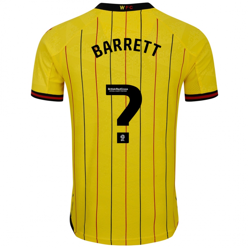 Kinderen Hayden Barrett #0 Geel Zwart Thuisshirt Thuistenue 2024/25 T-Shirt