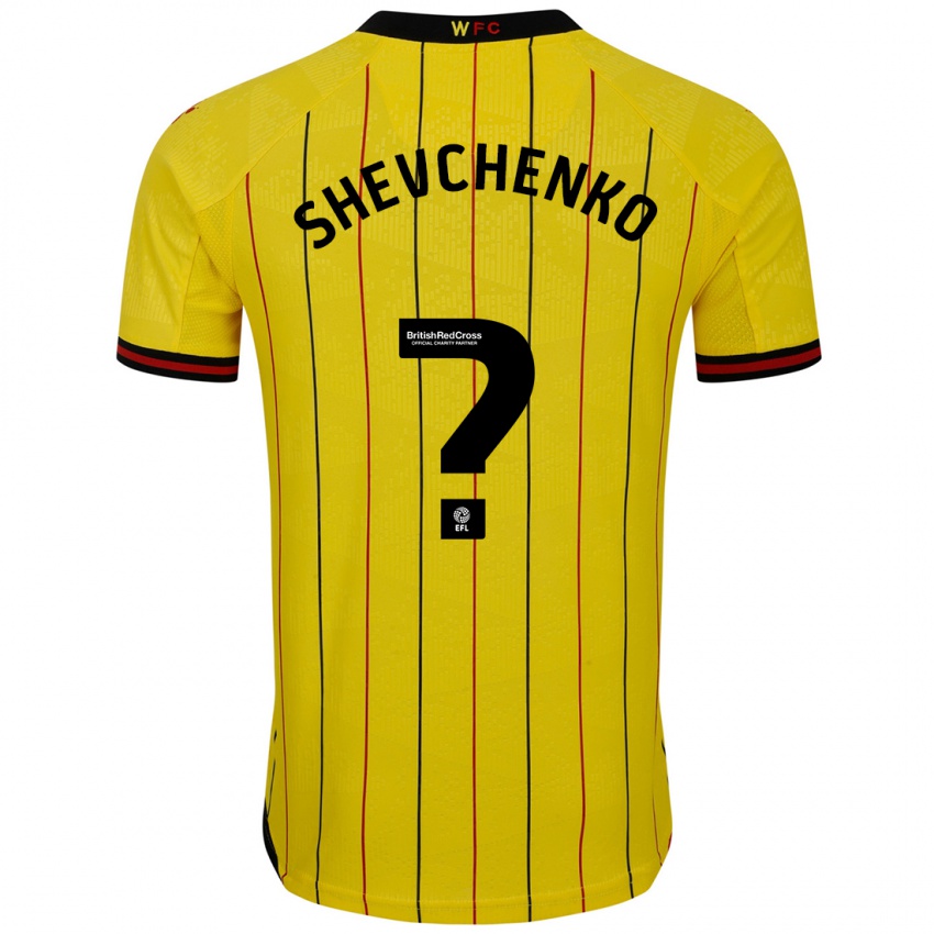 Kinderen Kristian Shevchenko #0 Geel Zwart Thuisshirt Thuistenue 2024/25 T-Shirt