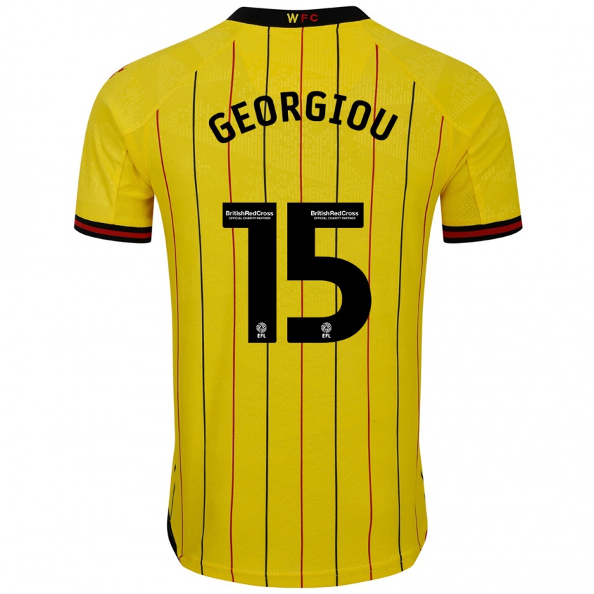 Kinderen Andria Georgiou #15 Geel Zwart Thuisshirt Thuistenue 2024/25 T-Shirt