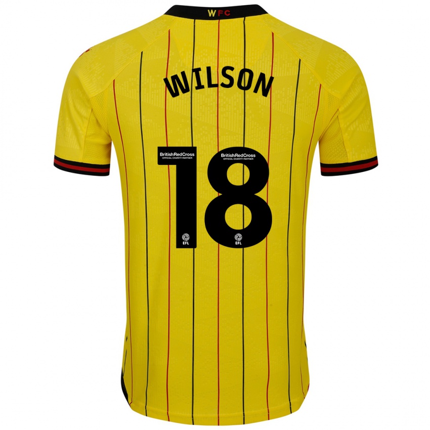 Kinderen Poppy Wilson #18 Geel Zwart Thuisshirt Thuistenue 2024/25 T-Shirt