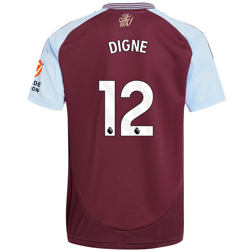 Kinderen Lucas Digne #12 Bordeaux Hemelsblauw Thuisshirt Thuistenue 2024/25 T-Shirt