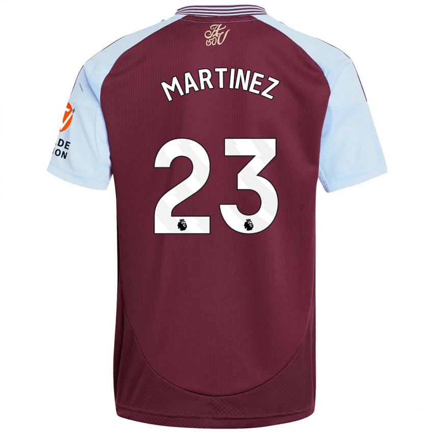 Kinderen Emiliano Martínez #23 Bordeaux Hemelsblauw Thuisshirt Thuistenue 2024/25 T-Shirt