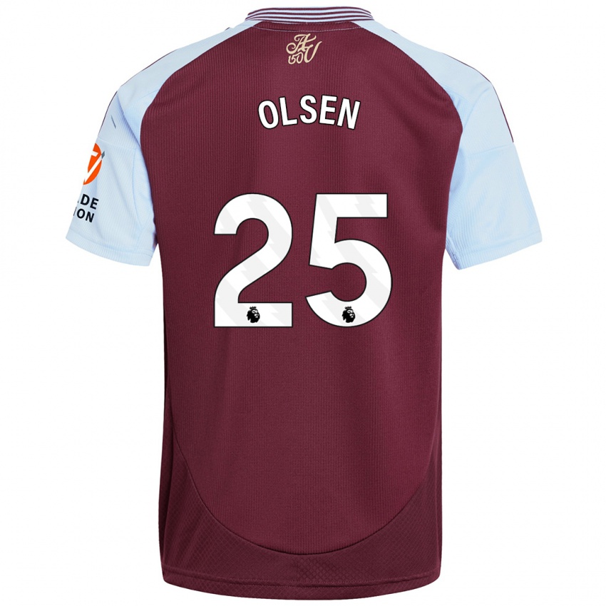 Kinderen Robin Olsen #25 Bordeaux Hemelsblauw Thuisshirt Thuistenue 2024/25 T-Shirt