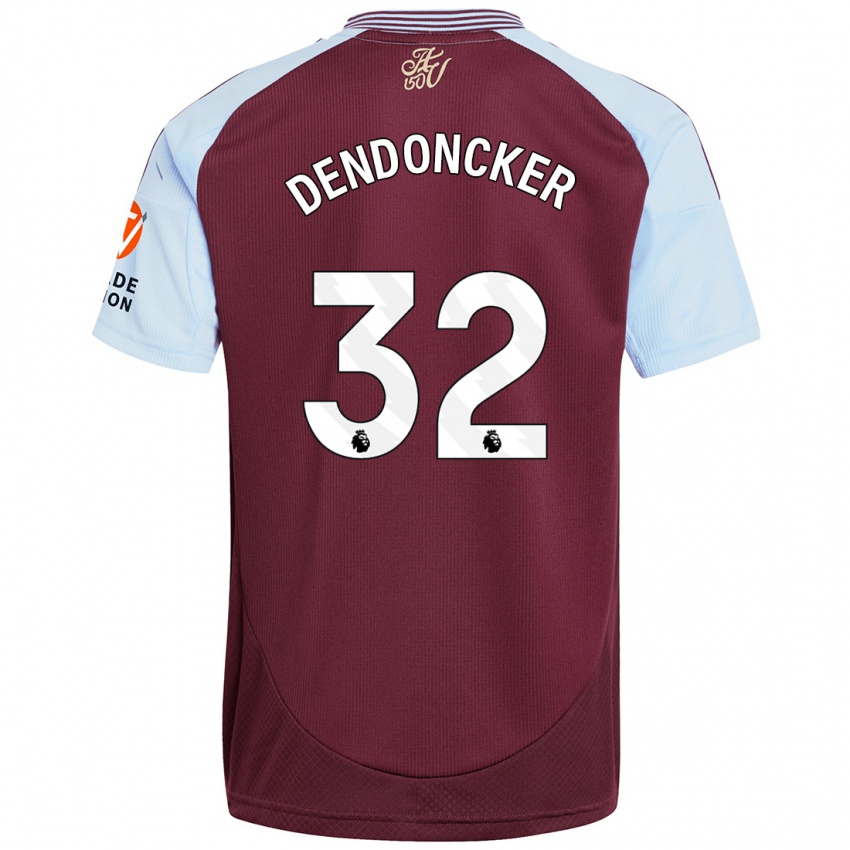 Kinderen Leander Dendoncker #32 Bordeaux Hemelsblauw Thuisshirt Thuistenue 2024/25 T-Shirt