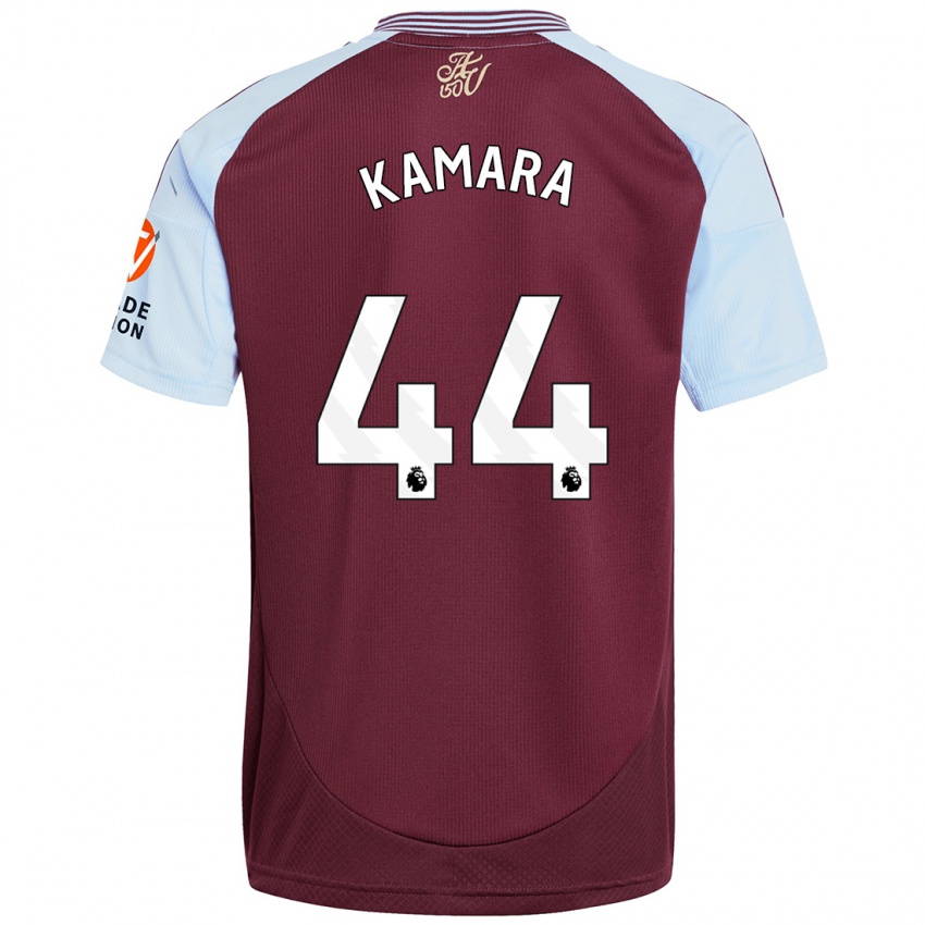 Kinderen Boubacar Kamara #44 Bordeaux Hemelsblauw Thuisshirt Thuistenue 2024/25 T-Shirt