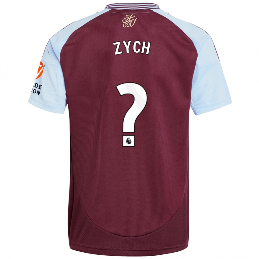 Kinderen Oliwier Zych #0 Bordeaux Hemelsblauw Thuisshirt Thuistenue 2024/25 T-Shirt