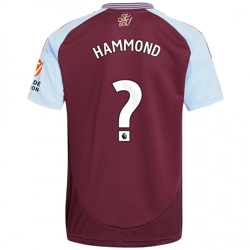 Kinderen Alex Hammond #0 Bordeaux Hemelsblauw Thuisshirt Thuistenue 2024/25 T-Shirt