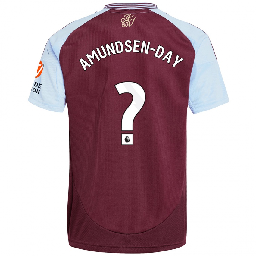 Kinderen Ethan Amundsen-Day #0 Bordeaux Hemelsblauw Thuisshirt Thuistenue 2024/25 T-Shirt