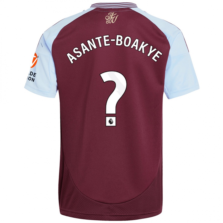 Kinderen Max Asante-Boakye #0 Bordeaux Hemelsblauw Thuisshirt Thuistenue 2024/25 T-Shirt