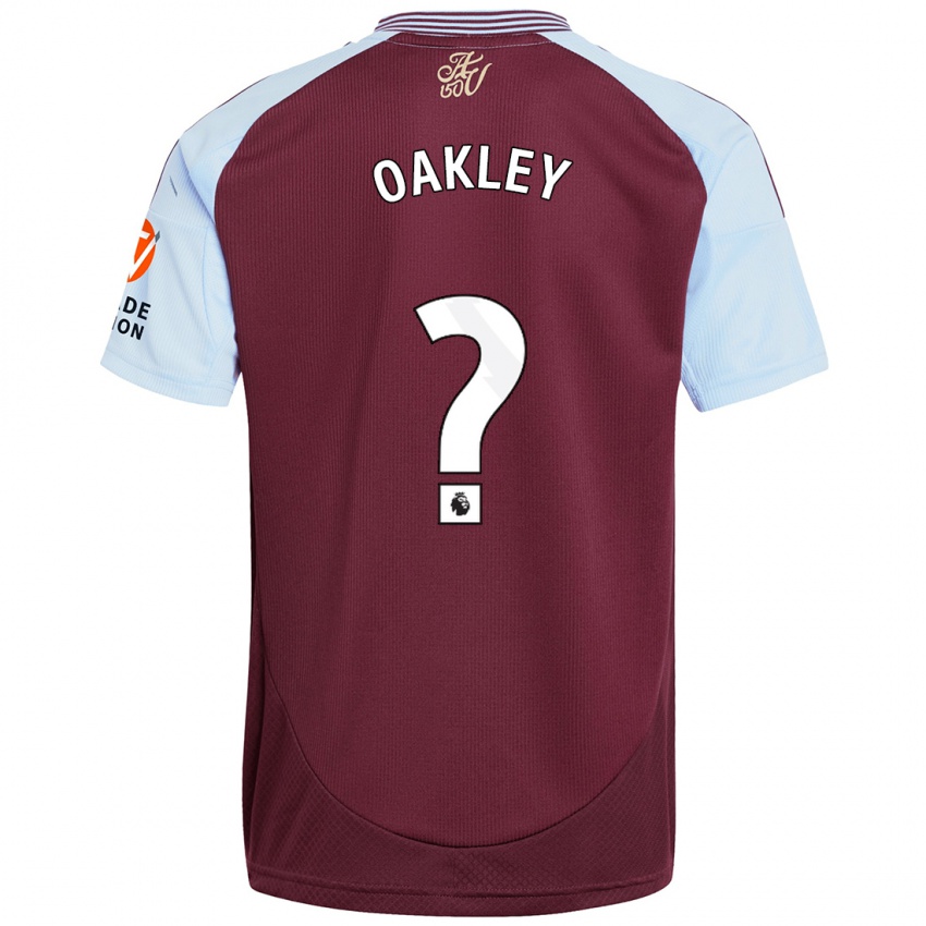 Kinderen Rhys Oakley #0 Bordeaux Hemelsblauw Thuisshirt Thuistenue 2024/25 T-Shirt