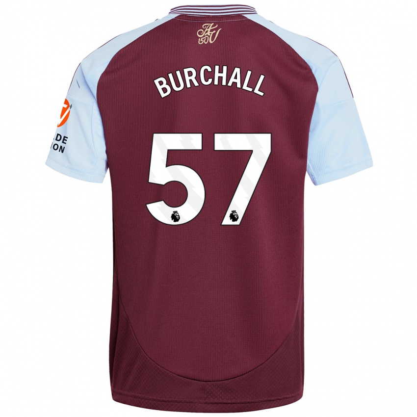 Kinderen Ajani Burchall #57 Bordeaux Hemelsblauw Thuisshirt Thuistenue 2024/25 T-Shirt