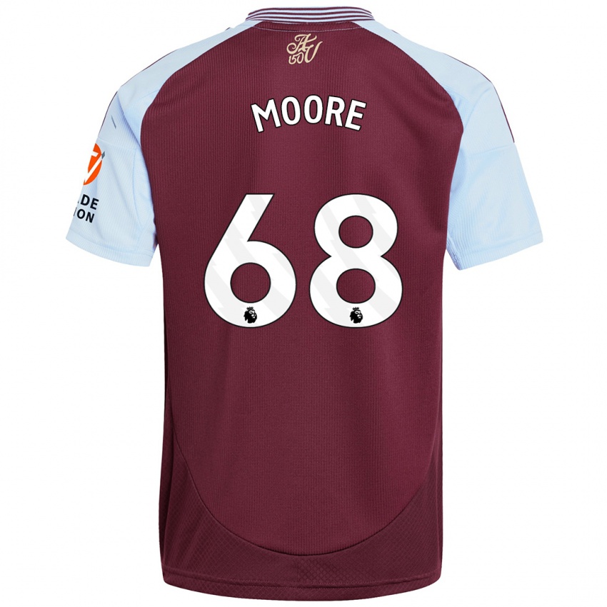 Kinderen Kobei Moore #68 Bordeaux Hemelsblauw Thuisshirt Thuistenue 2024/25 T-Shirt