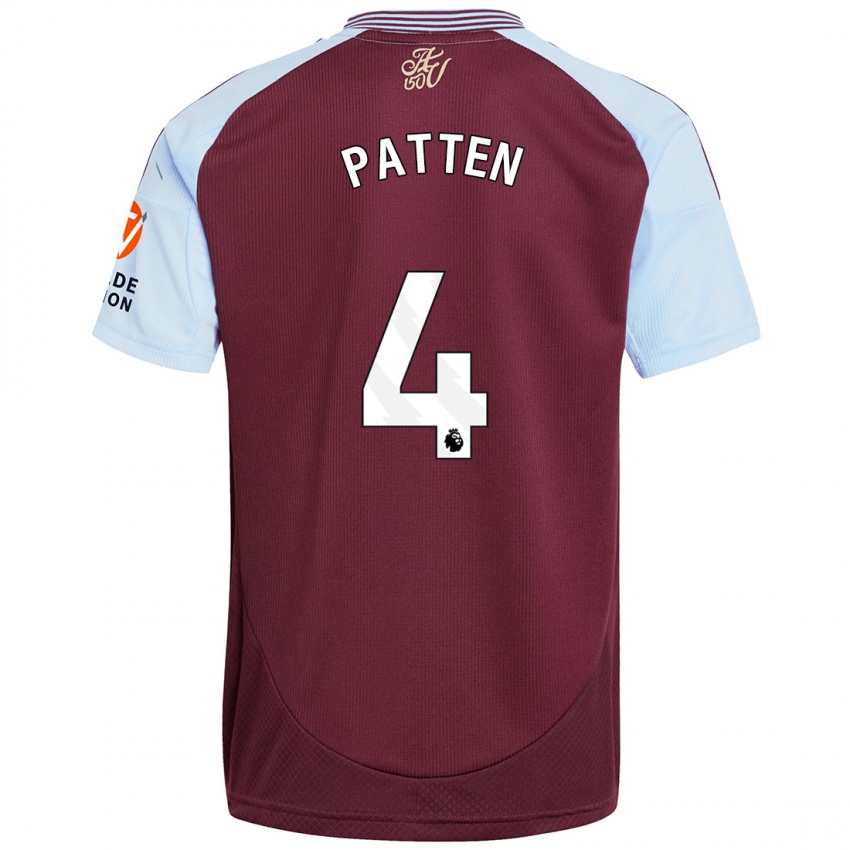 Kinderen Anna Patten #4 Bordeaux Hemelsblauw Thuisshirt Thuistenue 2024/25 T-Shirt