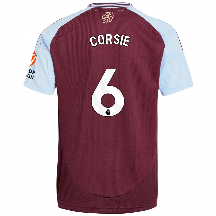 Kinderen Rachel Corsie #6 Bordeaux Hemelsblauw Thuisshirt Thuistenue 2024/25 T-Shirt