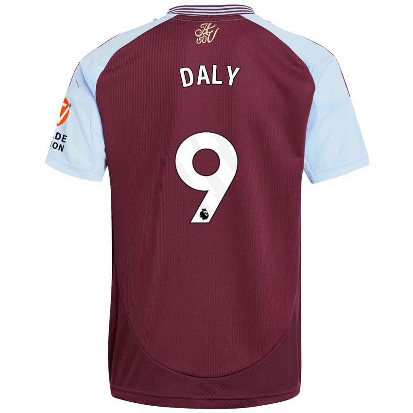 Kinderen Rachel Daly #9 Bordeaux Hemelsblauw Thuisshirt Thuistenue 2024/25 T-Shirt