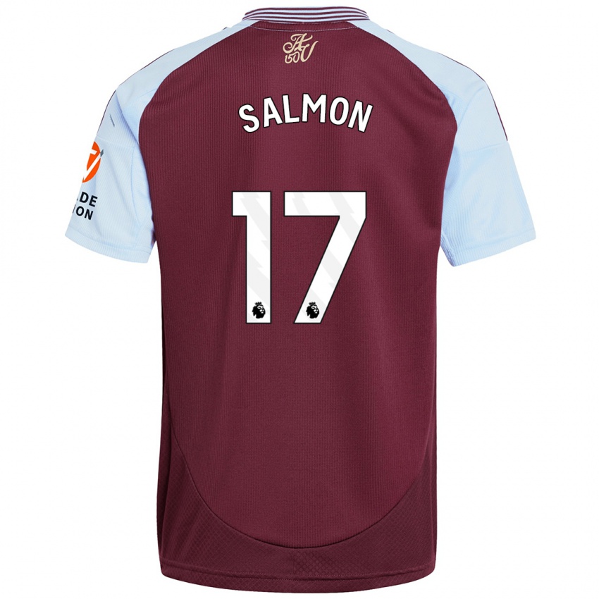 Kinderen Ebony Salmon #17 Bordeaux Hemelsblauw Thuisshirt Thuistenue 2024/25 T-Shirt