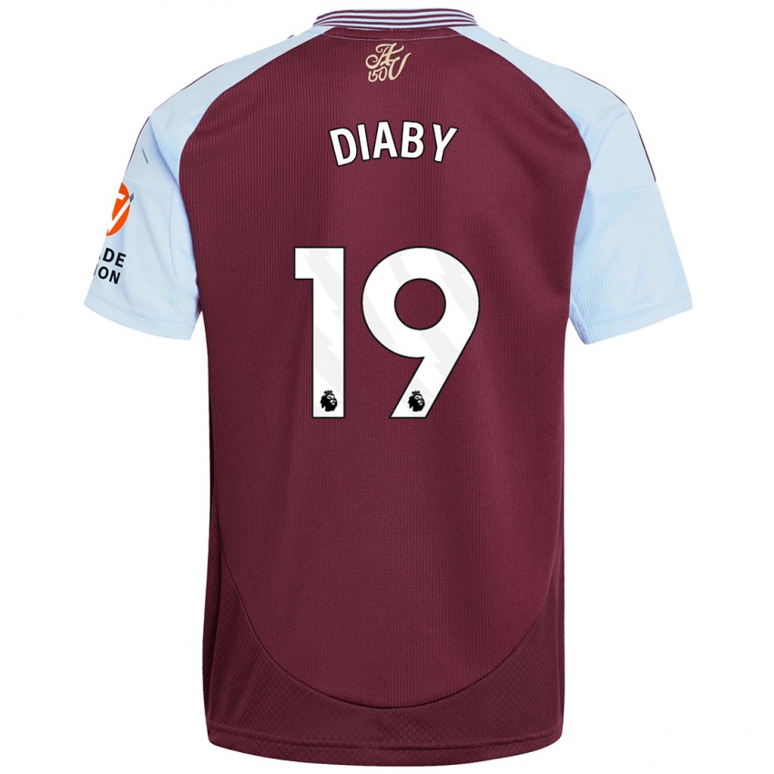 Kinderen Moussa Diaby #19 Bordeaux Hemelsblauw Thuisshirt Thuistenue 2024/25 T-Shirt