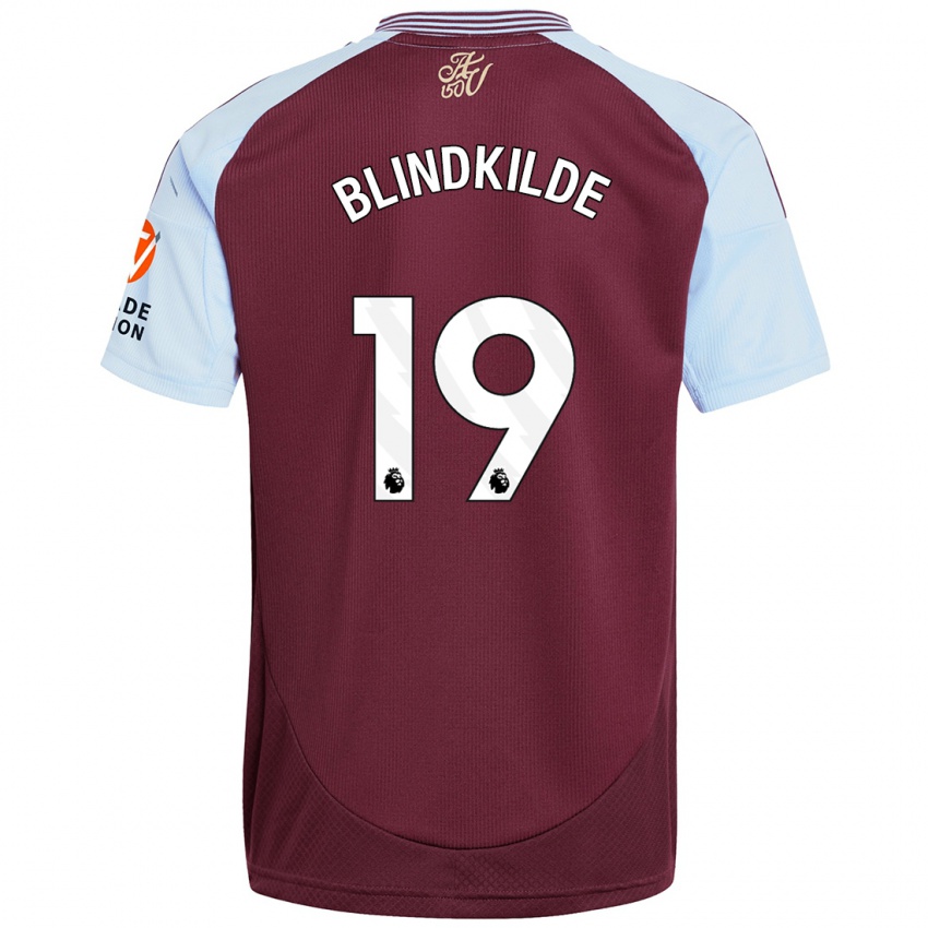 Kinderen Laura Blindkilde #19 Bordeaux Hemelsblauw Thuisshirt Thuistenue 2024/25 T-Shirt