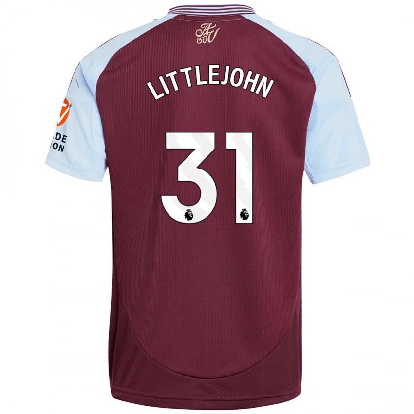 Kinderen Ruesha Littlejohn #31 Bordeaux Hemelsblauw Thuisshirt Thuistenue 2024/25 T-Shirt