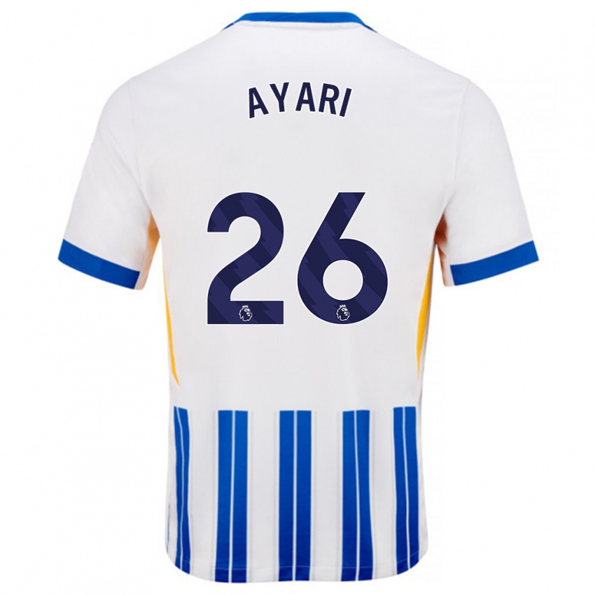 Kinderen Yasin Ayari #26 Wit Blauwe Krijtstrepen Thuisshirt Thuistenue 2024/25 T-Shirt