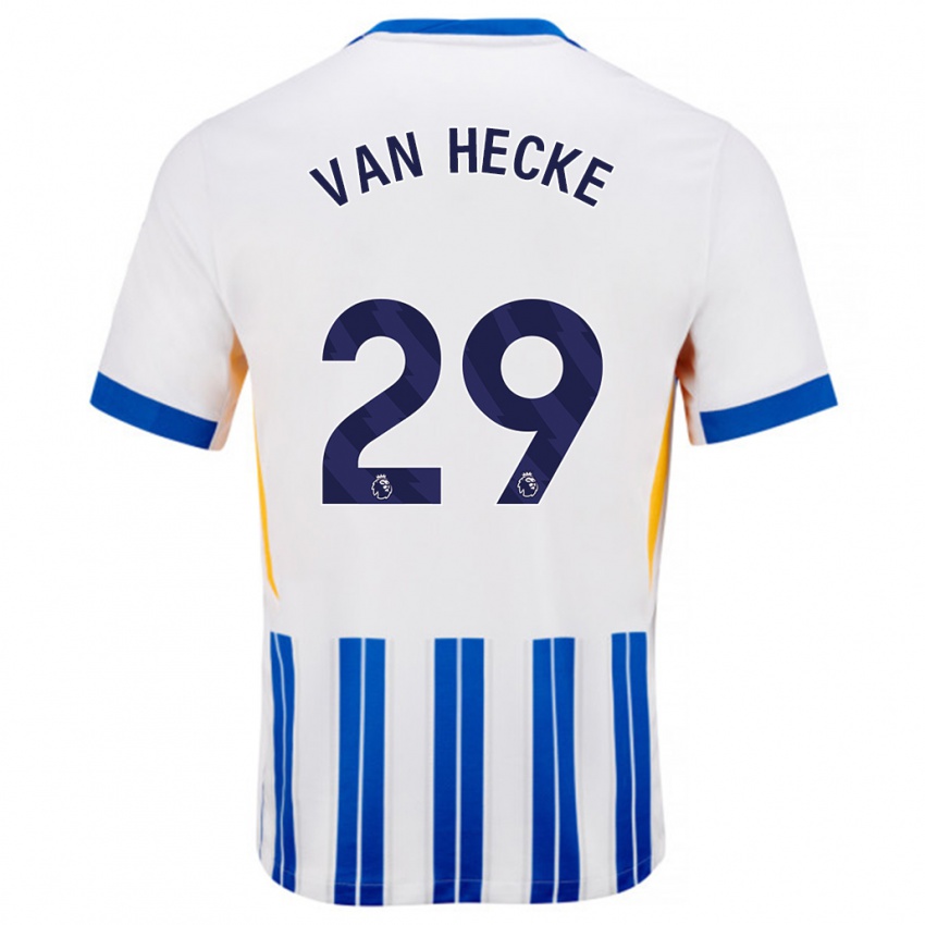 Kinderen Jan Paul Van Hecke #29 Wit Blauwe Krijtstrepen Thuisshirt Thuistenue 2024/25 T-Shirt