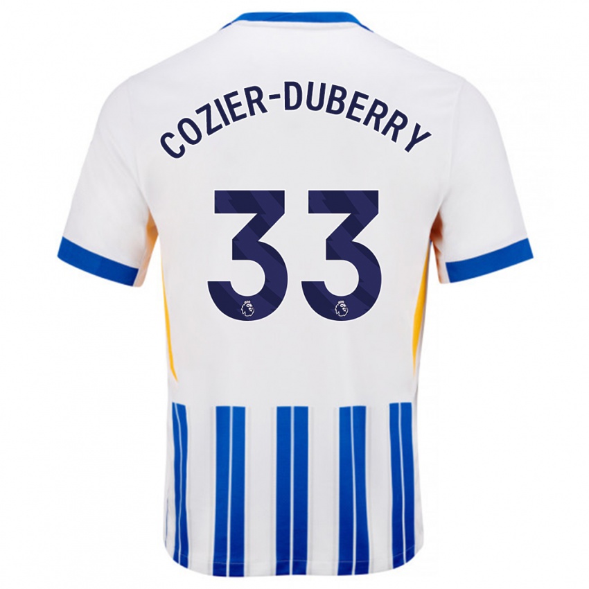 Kinderen Amario Cozier-Duberry #33 Wit Blauwe Krijtstrepen Thuisshirt Thuistenue 2024/25 T-Shirt