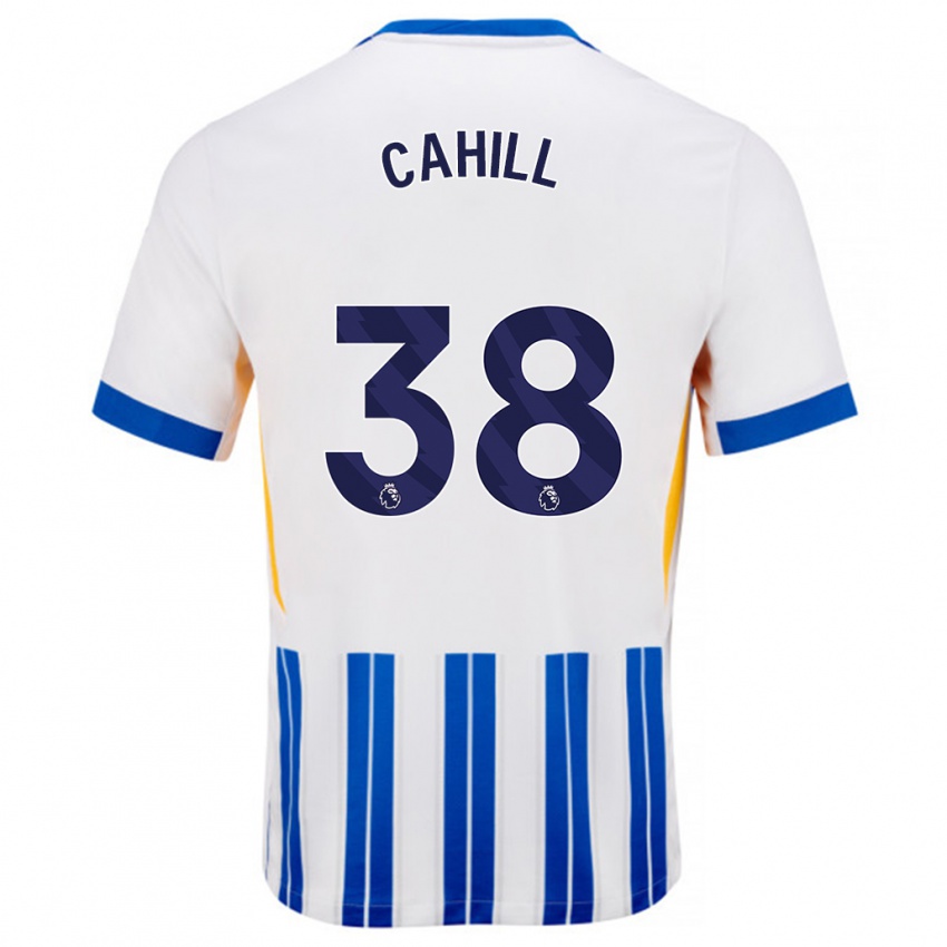 Kinderen Killian Cahill #38 Wit Blauwe Krijtstrepen Thuisshirt Thuistenue 2024/25 T-Shirt