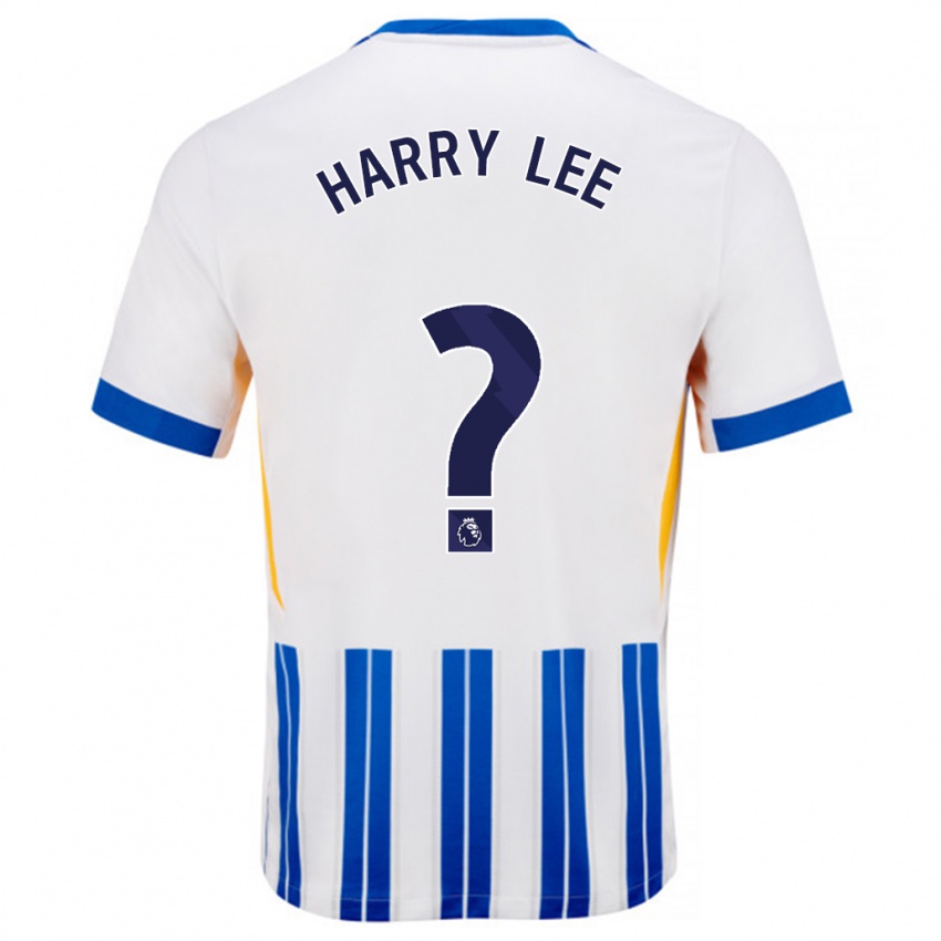 Kinderen Harry Lee #0 Wit Blauwe Krijtstrepen Thuisshirt Thuistenue 2024/25 T-Shirt