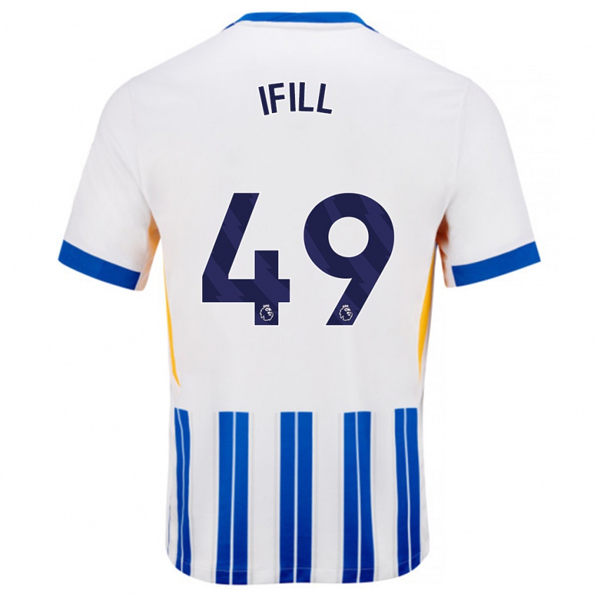 Kinderen Marcus Ifill #49 Wit Blauwe Krijtstrepen Thuisshirt Thuistenue 2024/25 T-Shirt